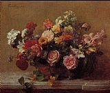 Henri Fantin-latour Famous Paintings - Flowers VI